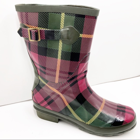 ☔️{L.L.Bean} Tartan Short Wellie Boots - Picture 1 of 16